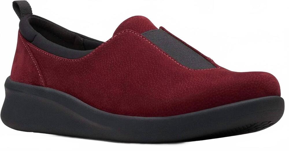 NEW CLARKS women's sillian 2.0 walk loafers in maroon
